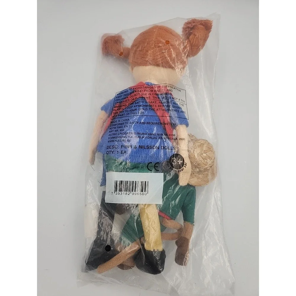 Pippi Longstocking And Mr. Nilsso. Doll Set By Ingrid Nyman's
